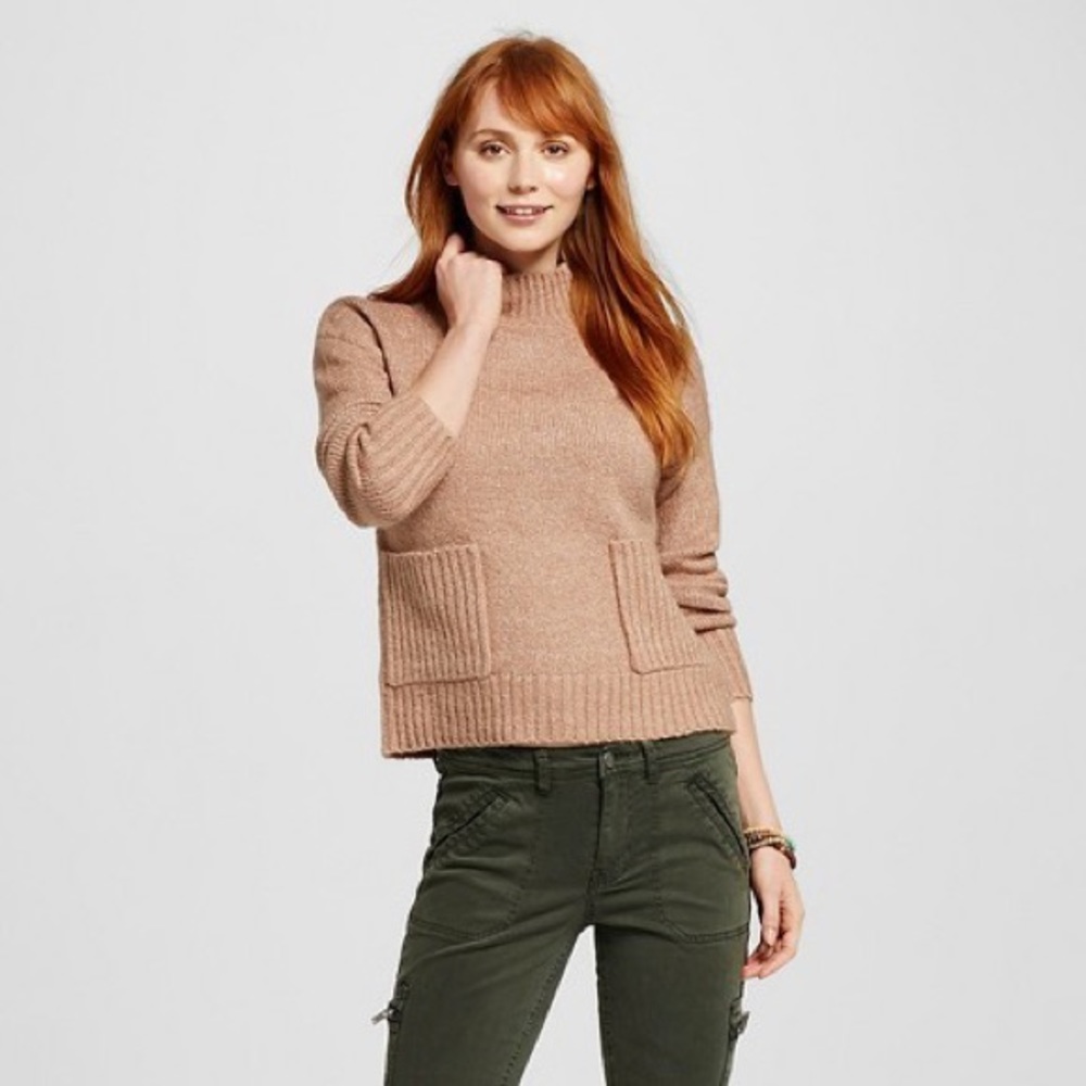 Xhilaration Women’s Brown Mockneck Sweater